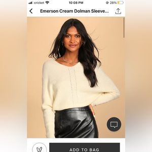 Lulus Emerson cream dolman sleeve sweater
